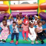 children in a bouncing castle